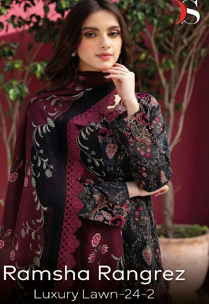 RAMSHA RUNGREZ 24-2 luxury lawn  by DEEPSY SUITS 